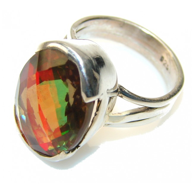 Awesome Color Changing Quartz Sterling Silver ring s. 7 1/4
