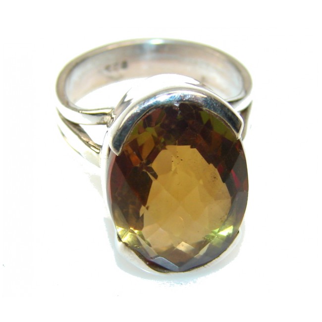 Awesome Color Changing Quartz Sterling Silver ring s. 7 1/4