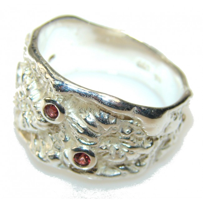 Inspire Italy Made Garnet Sterling Silver Ring s. 6 1/2
