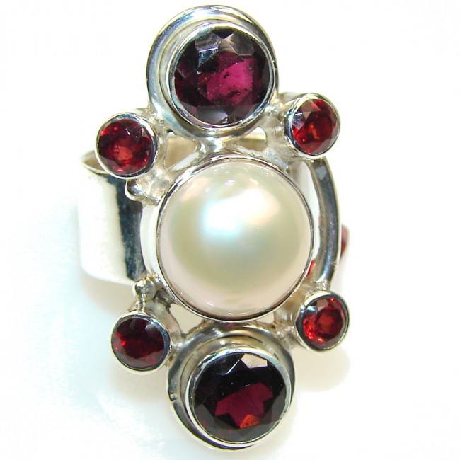Excellent Fresh Water Pearl Sterling Silver Ring s. 6 3/4