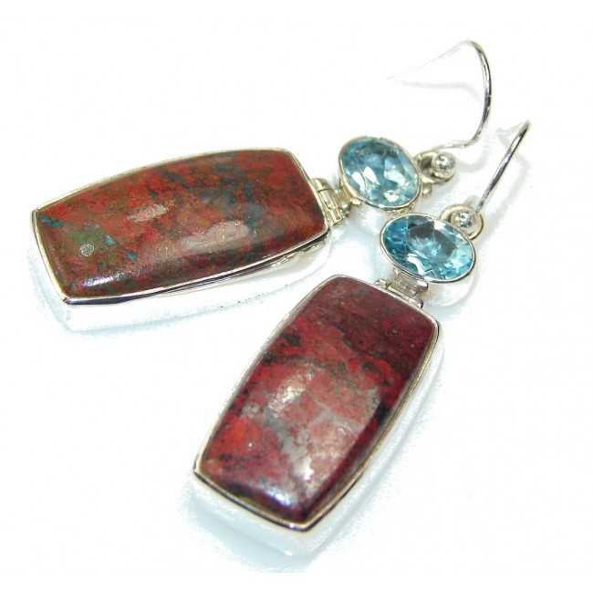 Movment Red Sonora Jasper Sterling Silver earrings
