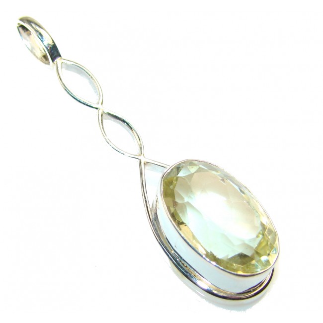 Halo Of Beauty!! Yellow Citrine Sterling Silver Pendant
