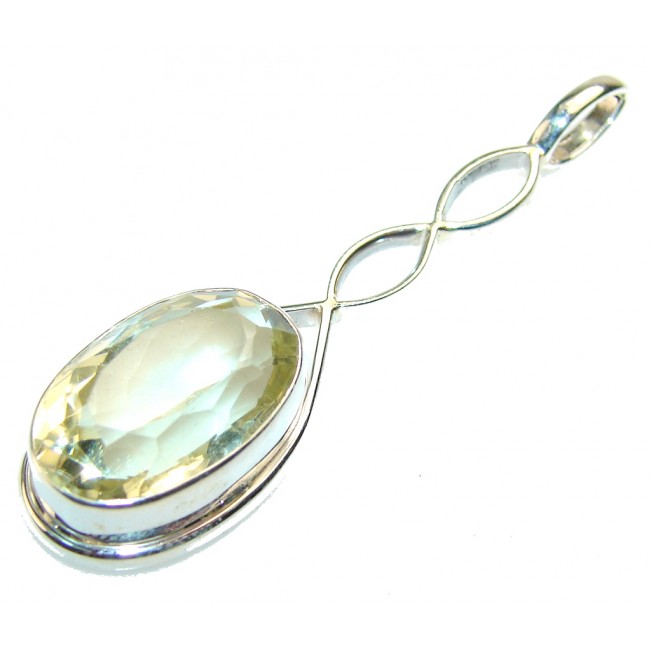 Halo Of Beauty!! Yellow Citrine Sterling Silver Pendant