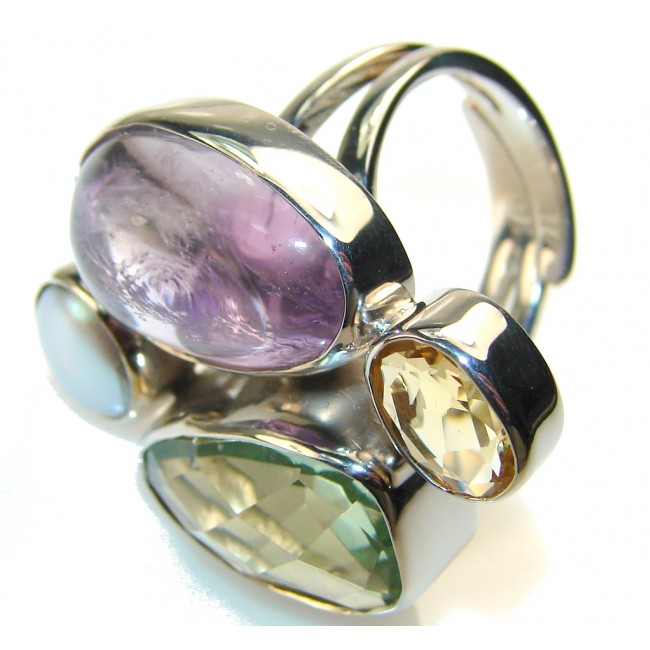 Mystic Princess AAA Amethyst Sterling Silver Ring s. 7 1/2