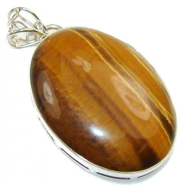 Amazing Tigers Eye Sterling Silver Pendant
