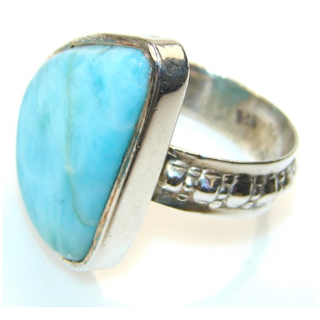 Perfect Blue Larimar Sterling Silver Ring s. 9