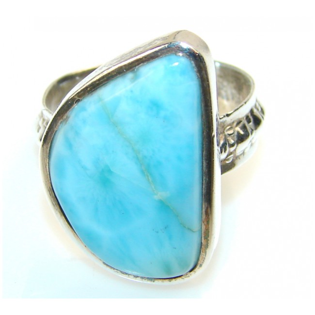Perfect Blue Larimar Sterling Silver Ring s. 9