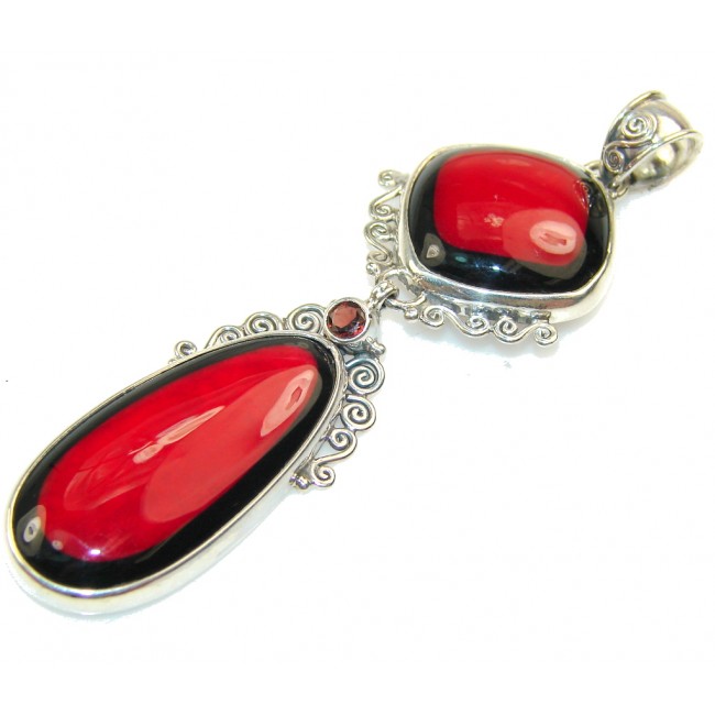 Lovely Fossilized Coral Sterling Silver pendant