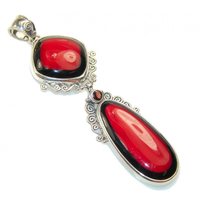 Lovely Fossilized Coral Sterling Silver pendant