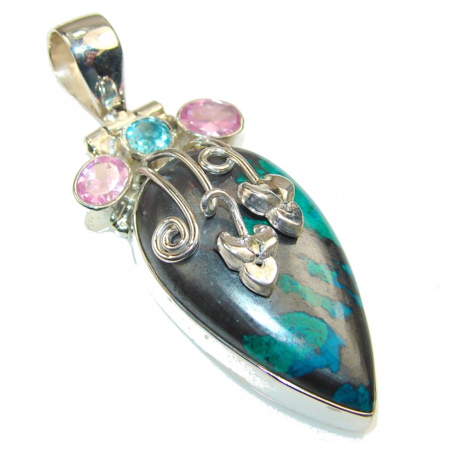 Aura Of Beauty!! Azurite Sterling Silver Pendant