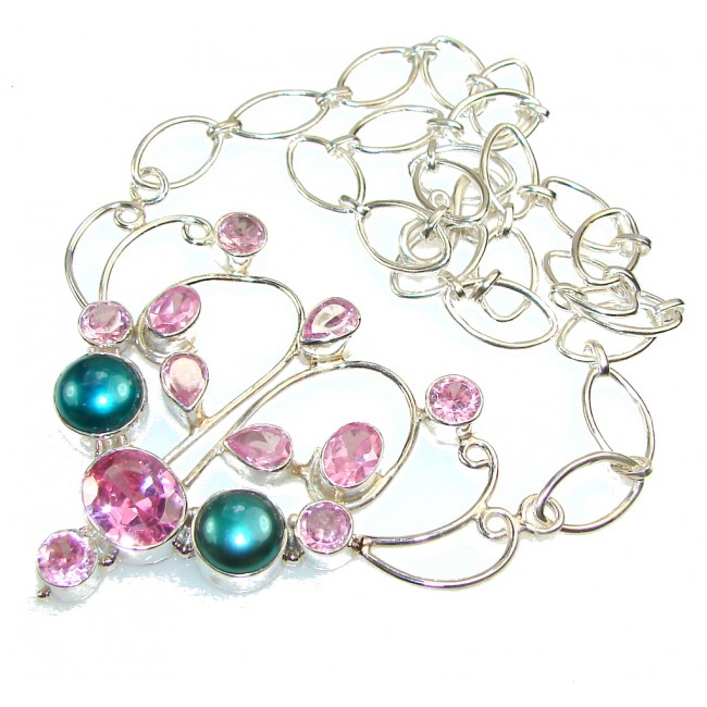 Best Friends!! Pink Quartz Sterling Silver necklace