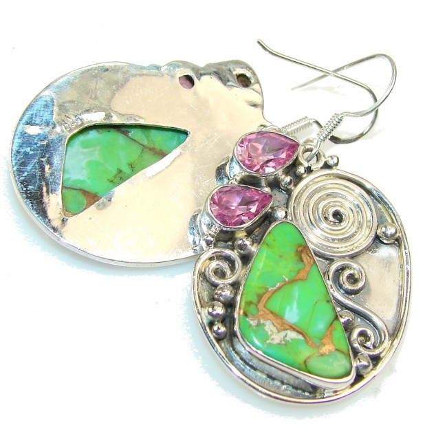 Island Dream!! Copper Turquoise Sterling Silver earrings
