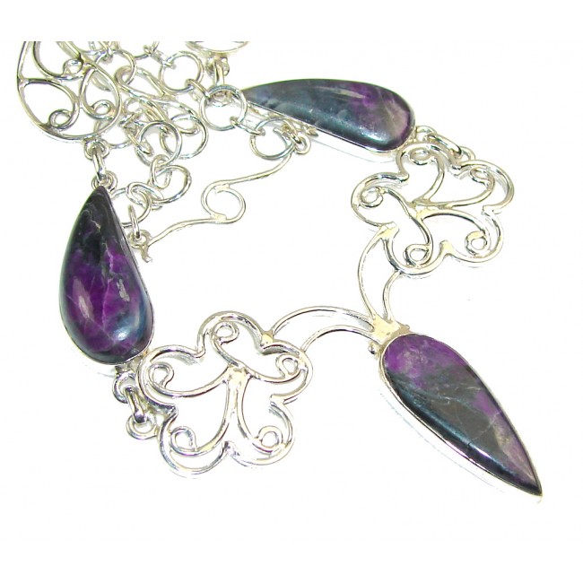 Delicate Purple Charoite Sterling Silver Necklace
