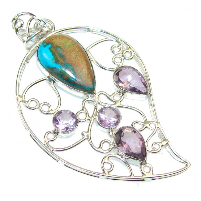 Excellent Rainbow Peruvian Opal Sterling Silver Pendant