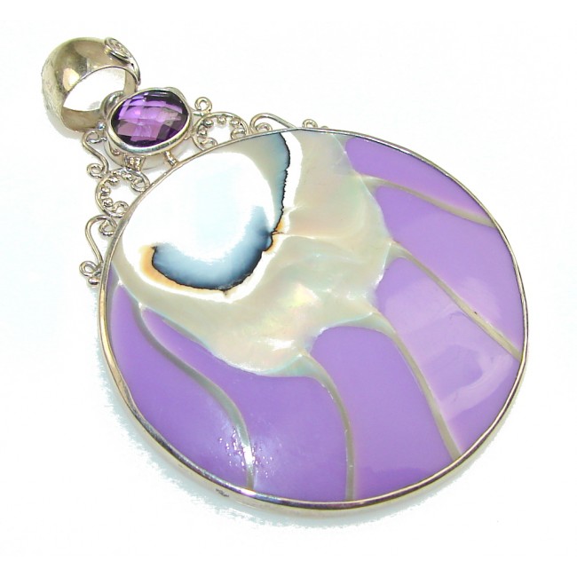 Passion Purple Ocean Shell Sterling Silver Pendant