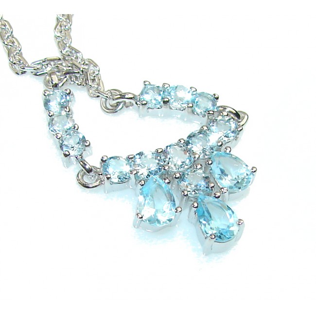 Amazing Light Swiss Blue Topaz Sterling Silver necklace