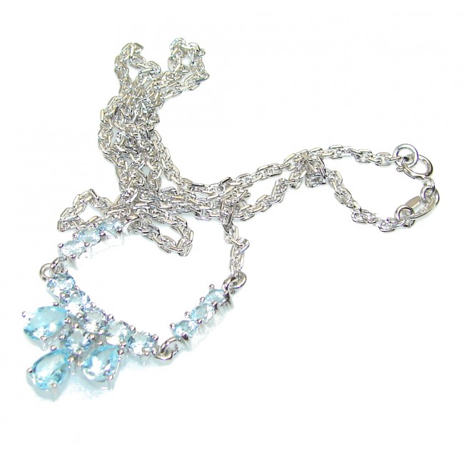 Amazing Light Swiss Blue Topaz Sterling Silver necklace
