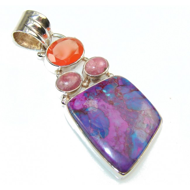 Gentle Purple Turquoise Sterling Silver Pendant
