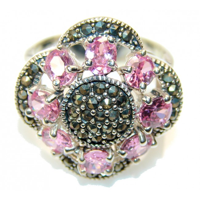 Amazing Design!! Marcasite Sterling Silver ring s. 8