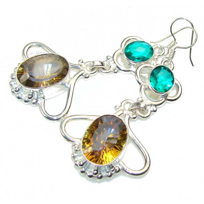 Precious Multicolor Quartz Sterling Silver earrings