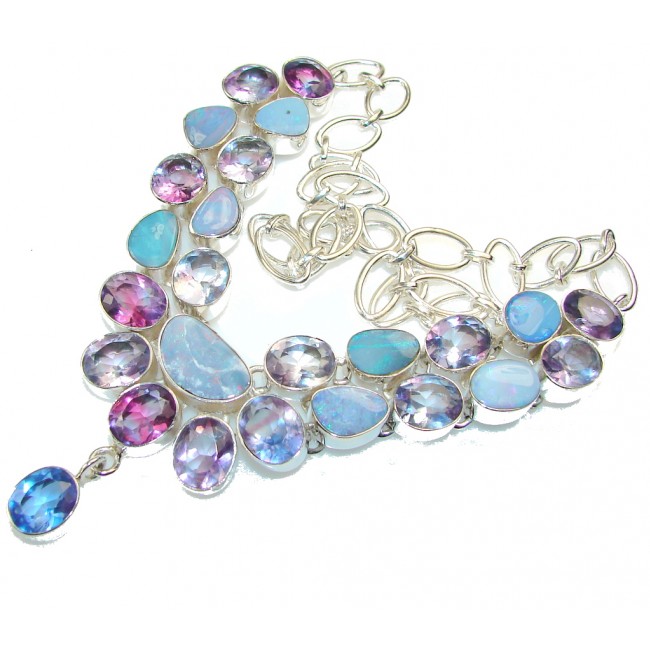 Awesome Color Changing Quartz Sterling Silver necklace