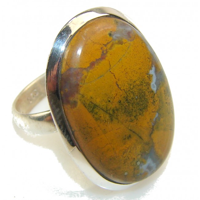 Classy Bumble Bee Jasper Sterling Silver ring s. 9