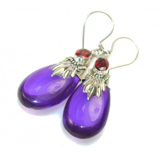 Path Of Life!! Purple Quartz Sterling Silver earrings
