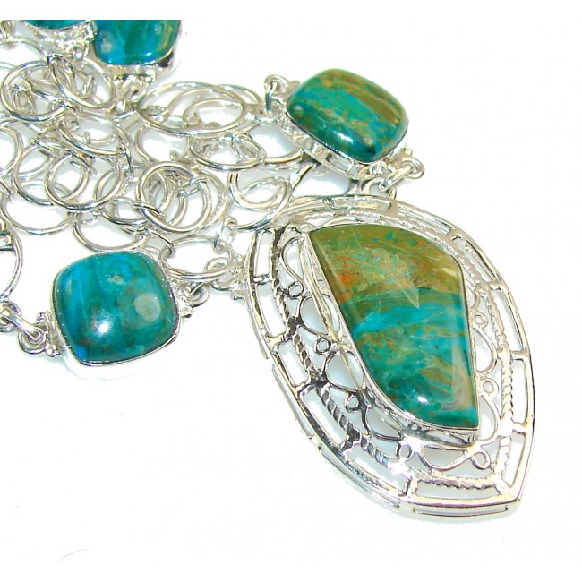 Beautiful Peruvian Opal Sterling Silver Necklace