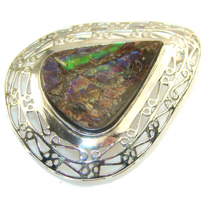 Gorgeous Design!! Ammolite Sterling Silver Pendant