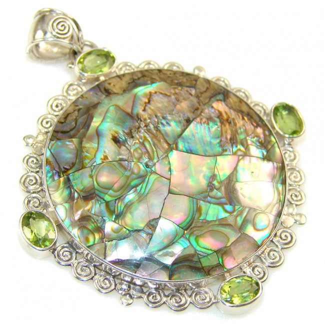 Gentle Rainbow Abalone Sterling Silver Pendant