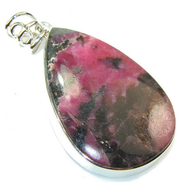 Amazing Color Of Rhodonite Sterling Silver Pendant