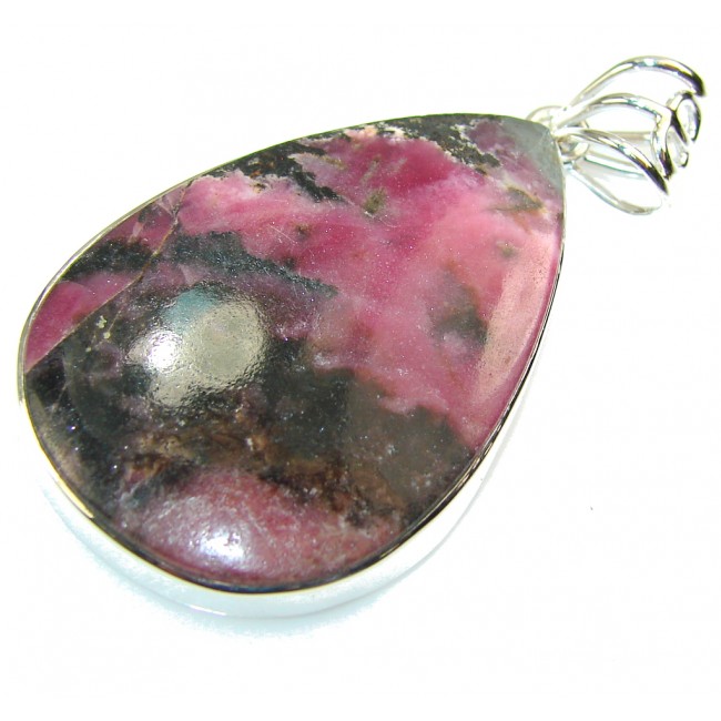 Amazing Color Of Rhodonite Sterling Silver Pendant