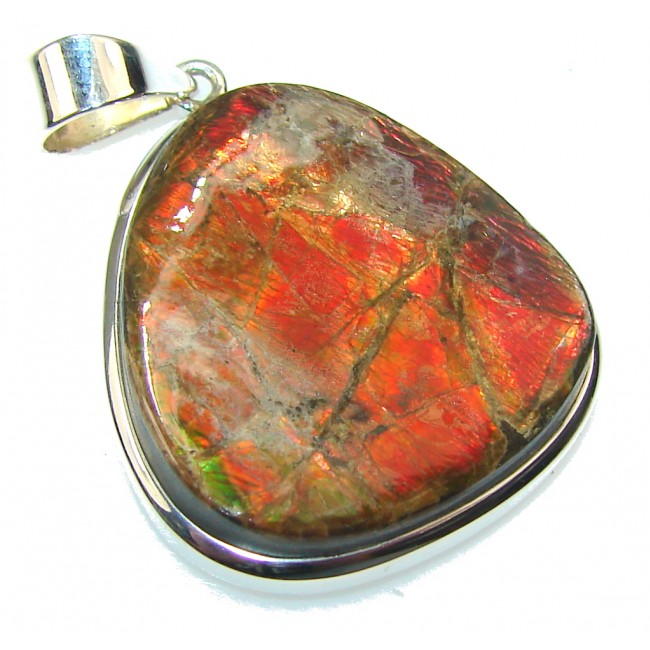 Inspire Red Ammolite Sterling Silver Pendant