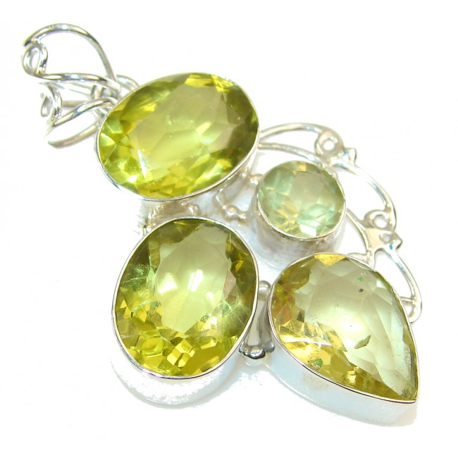 Sweet Created Citrine Sterling Silver Pendant