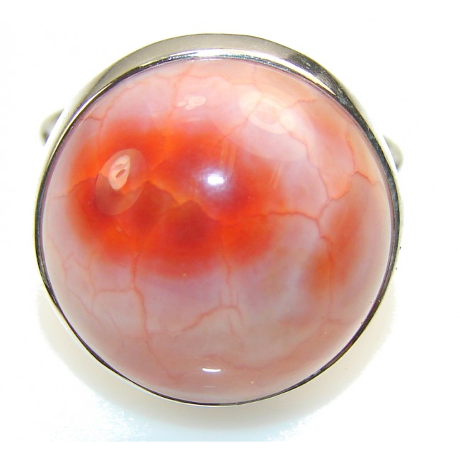 Classy Mexican Fire Agate Sterling Silver Ring s. 9
