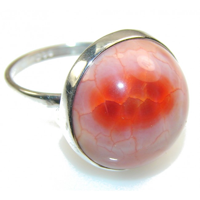 Classy Mexican Fire Agate Sterling Silver Ring s. 9