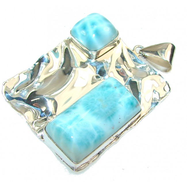 Lovely Design!! Blue Larimar Sterling Silver Pendant
