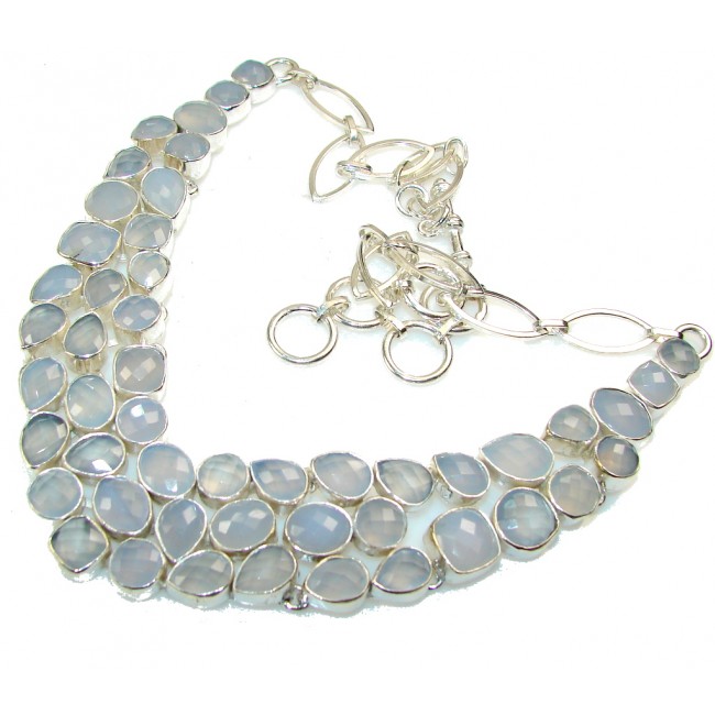 Delicate Light Blue Agate Sterling Silver necklace