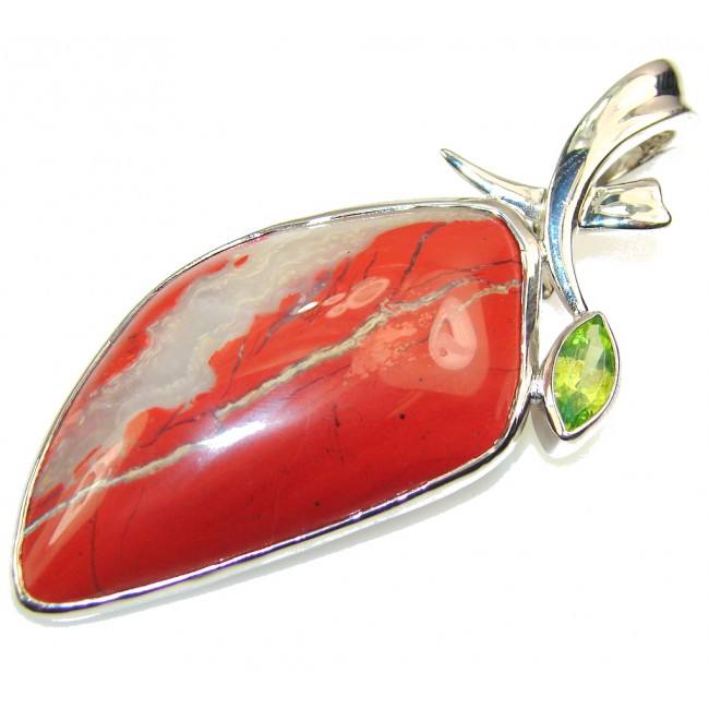 Excellent Bracciated Wood Sterling Silver Pendant