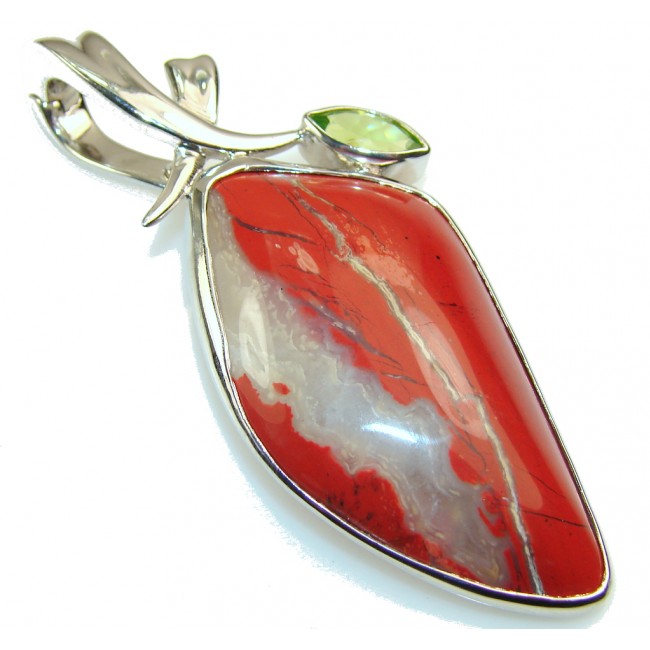 Excellent Bracciated Wood Sterling Silver Pendant