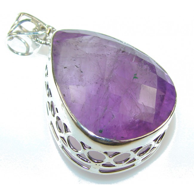 Lilac Kiss!! Purple Amethyst Sterling Silver Pendant