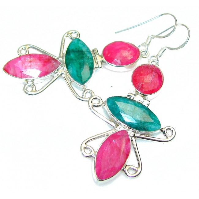 Aura Of Beauty! Pink Ruby Sterling Silver earrings
