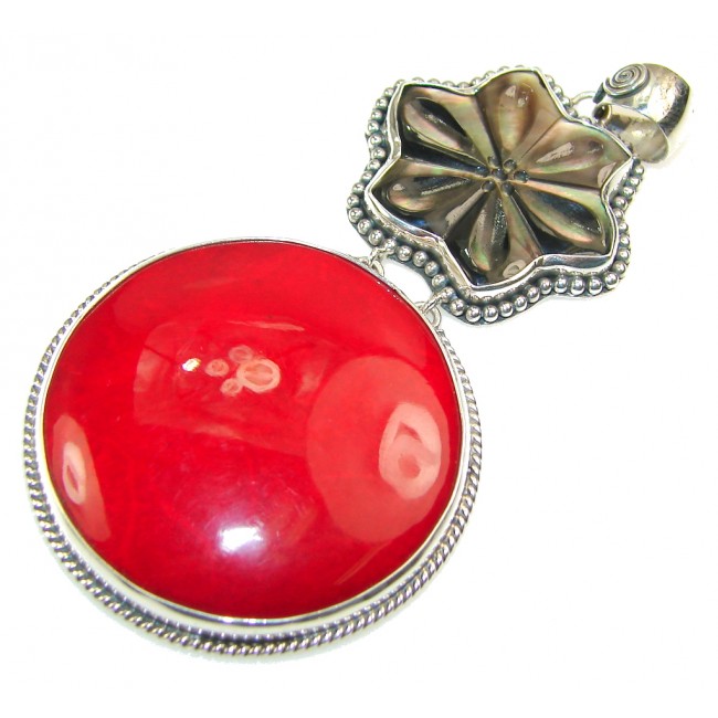 Lovely Design!! Fossilized Coral Sterling Silver pendant