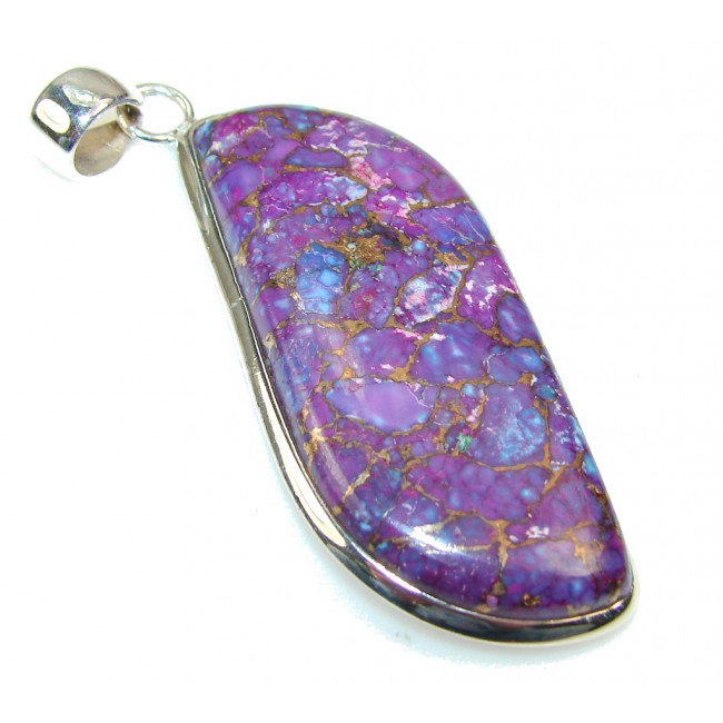 Amazing Copper Turquoise Sterling Silver Pendant