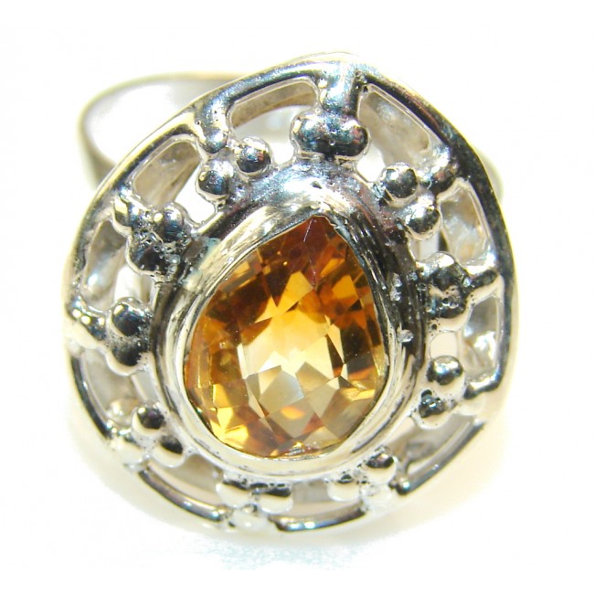 Natural Beauty Citrine Sterling Silver ring s. 8 1/2