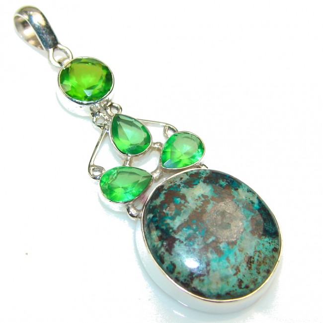 Excellent Blue Chrysocolla Sterling Silver pendant