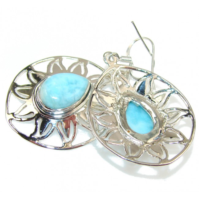 Sweet Light Blue Larimar Sterling Silver earrings