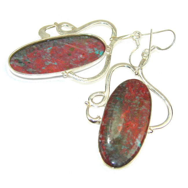 Classy Red Sonora Jasper Sterling Silver earrings