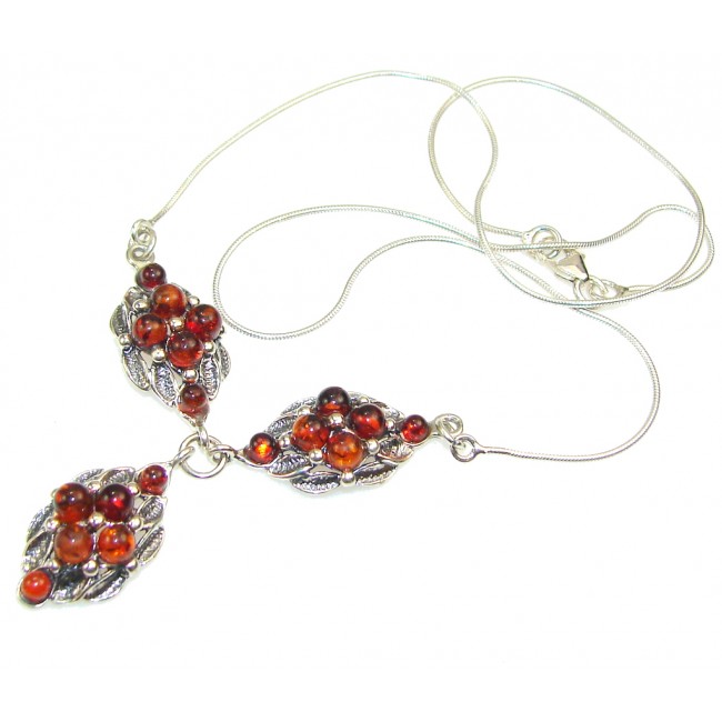 Real Delicate Polish Amber Sterling Silver necklace