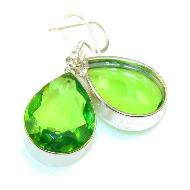 Fresh Green Quartz Sterling Silver earrings